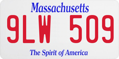 MA license plate 9LW509