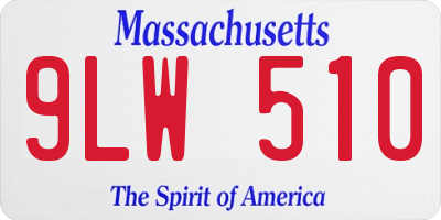 MA license plate 9LW510