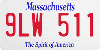 MA license plate 9LW511