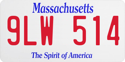 MA license plate 9LW514