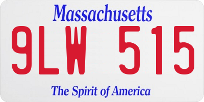 MA license plate 9LW515