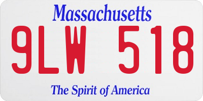 MA license plate 9LW518