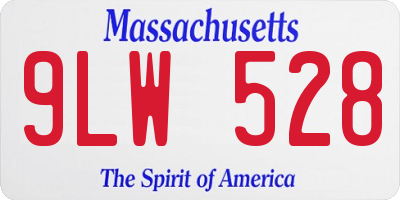 MA license plate 9LW528