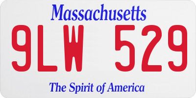 MA license plate 9LW529