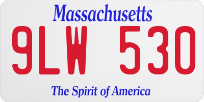 MA license plate 9LW530