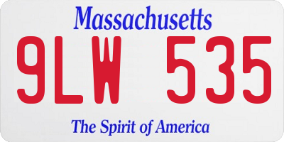 MA license plate 9LW535