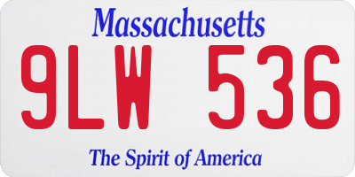 MA license plate 9LW536