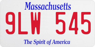 MA license plate 9LW545