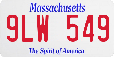 MA license plate 9LW549