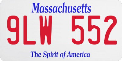MA license plate 9LW552