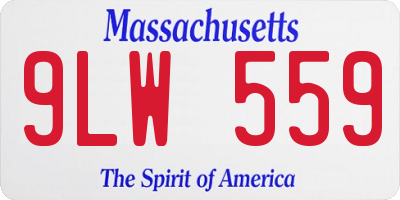 MA license plate 9LW559