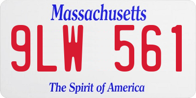 MA license plate 9LW561