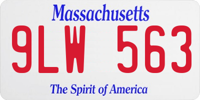 MA license plate 9LW563