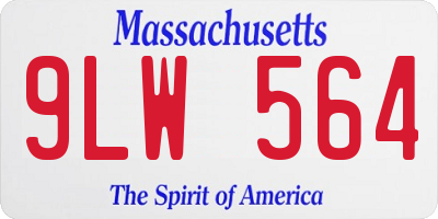MA license plate 9LW564