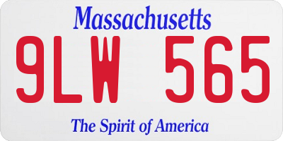 MA license plate 9LW565