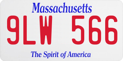MA license plate 9LW566