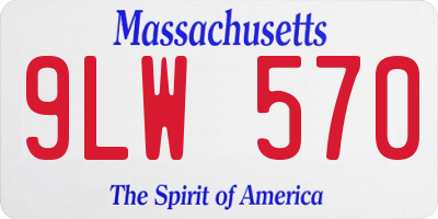 MA license plate 9LW570