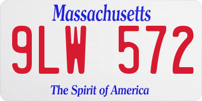 MA license plate 9LW572