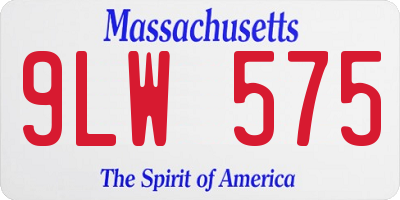 MA license plate 9LW575