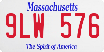 MA license plate 9LW576