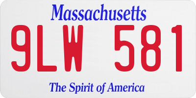 MA license plate 9LW581