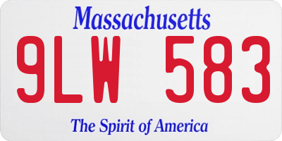 MA license plate 9LW583