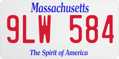 MA license plate 9LW584