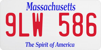 MA license plate 9LW586