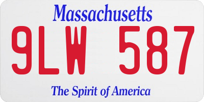 MA license plate 9LW587
