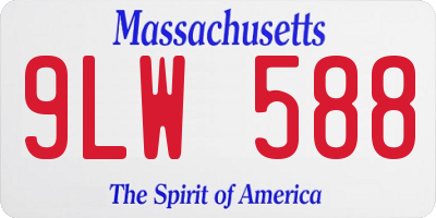 MA license plate 9LW588