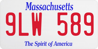 MA license plate 9LW589