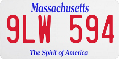 MA license plate 9LW594