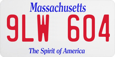 MA license plate 9LW604