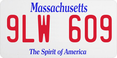 MA license plate 9LW609