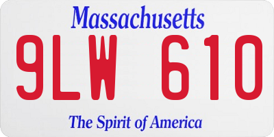 MA license plate 9LW610
