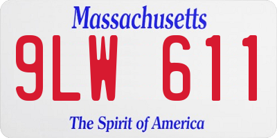 MA license plate 9LW611