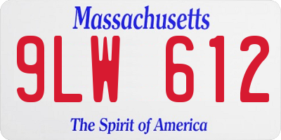MA license plate 9LW612