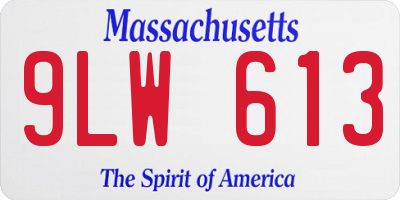 MA license plate 9LW613