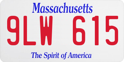 MA license plate 9LW615