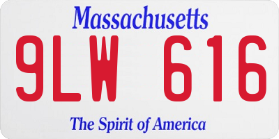 MA license plate 9LW616