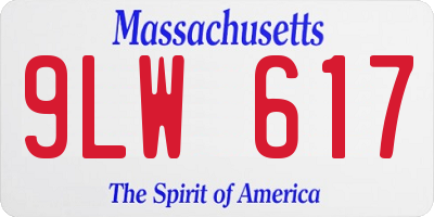 MA license plate 9LW617