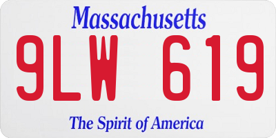 MA license plate 9LW619
