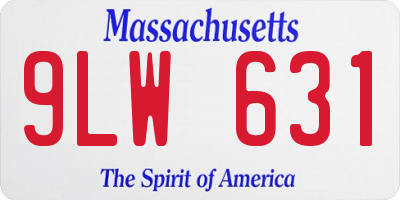 MA license plate 9LW631