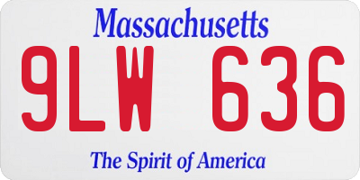 MA license plate 9LW636