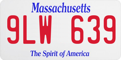 MA license plate 9LW639
