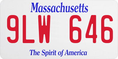 MA license plate 9LW646