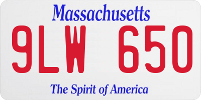 MA license plate 9LW650