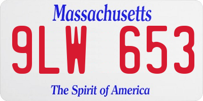 MA license plate 9LW653