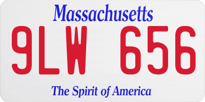 MA license plate 9LW656