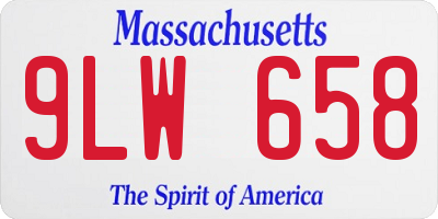 MA license plate 9LW658